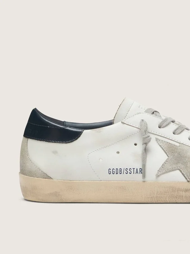 Męskie buty Super-Star z zamszową gwiazdą i niebieską naszywką na pięcie