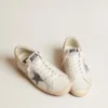 Męskie buty Super-Star z zamszową gwiazdą i platynową skórzaną wstawką na pięcie z nadrukiem wężowej skóry