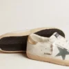 Męskie buty Super-Star z zamszową gwiazdą i platynową skórzaną wstawką na pięcie z nadrukiem wężowej skóry