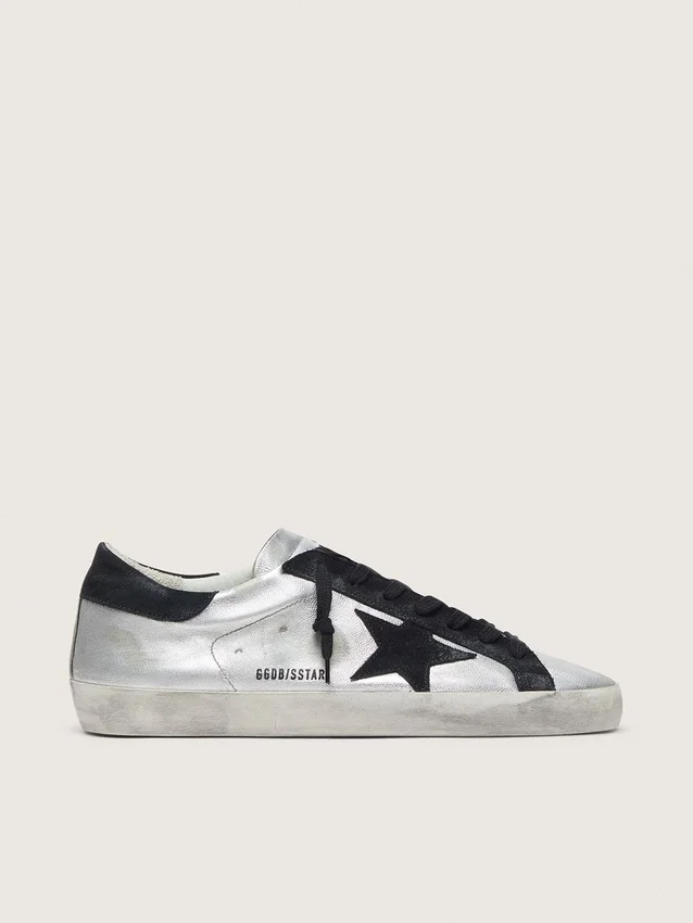Męskie buty Super-Star ze srebrnej skóry