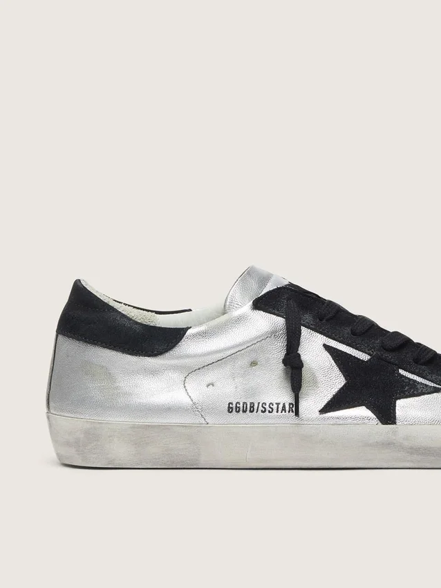 Męskie buty Super-Star ze srebrnej skóry