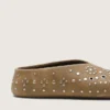 Męskie buty Tierra z zamszu w kolorze khaki ze srebrnymi ćwiekami