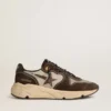 Męskie buty z Running Sole, wykonane z nylonu i zamszu, z nadrukowaną gwiazdą i skórzaną wstawką na pięcie