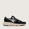 Męskie buty z Running Sole z czarnej skóry nappa i zamszu z białą gwiazdą