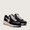 Męskie buty z Running Sole z czarnej skóry nappa i zamszu z białą gwiazdą