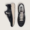 Męskie buty z Running Sole z czarnej skóry nappa i zamszu z białą gwiazdą