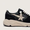 Męskie buty z Running Sole z czarnej skóry nappa i zamszu z białą gwiazdą