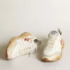 Męskie buty z Running Sole, z gwiazdą ze skóry i zapiętkiem z czerwonym nadrukiem