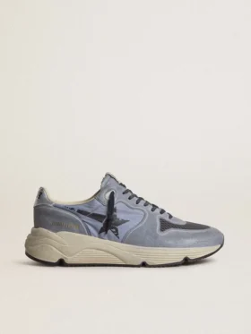 Męskie buty z Running Sole z jasnoniebieskiego nylonu i nubuku z czarną gwiazdą