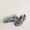 Męskie buty z Running Sole z jasnoniebieskiego nylonu i nubuku z czarną gwiazdą