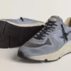 Męskie buty z Running Sole z jasnoniebieskiego nylonu i nubuku z czarną gwiazdą