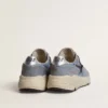 Męskie buty z Running Sole z jasnoniebieskiego nylonu i nubuku z czarną gwiazdą