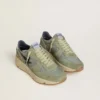 Męskie buty z Running Sole z nylonu i zamszu w kolorze szałwiowej zieleni z nadrukowaną czarną gwiazdą