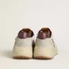 Męskie buty z Running Sole z nylonu i zamszu z brązową skórzaną gwiazdką i bordową skórzaną wstawką na pięcie