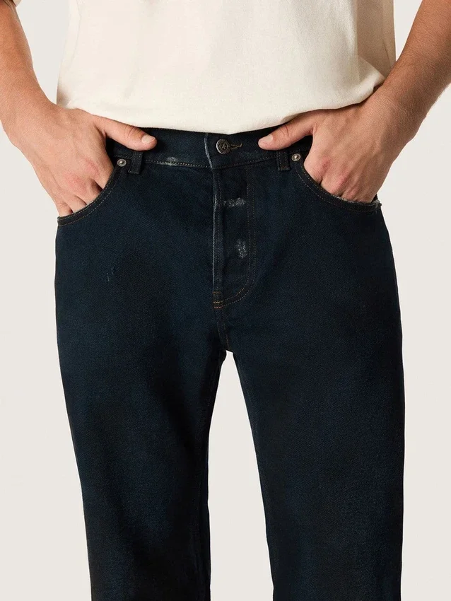 Męskie dżinsy o wąskim kroju z elastycznego denimu w kolorze ciemnego indygo