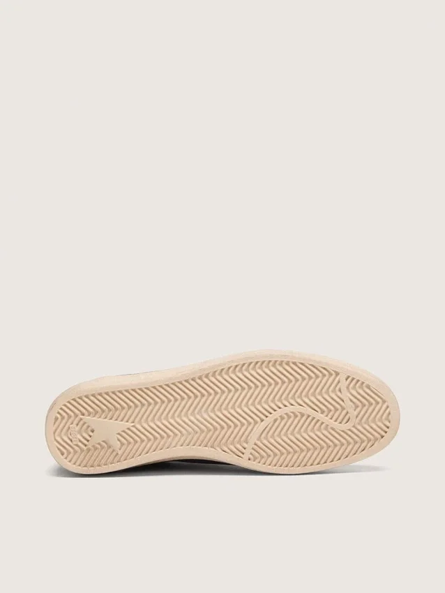 Męskie sneakersy Ball Star LTD z czarnej skóry z zieloną haftowaną gwiazdą