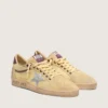 Męskie sneakersy Ball Star z żółtego zamszu ze srebrną gwiazdą i żółtymi wstawkami z siateczki