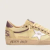 Męskie sneakersy Ball Star z żółtego zamszu ze srebrną gwiazdą i żółtymi wstawkami z siateczki