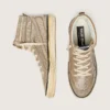 Męskie sneakersy LAB typu Slide z zamszu w kolorze tytoniowym z kryształkami i gwiazdką z zamszu w kolorze tytoniowym