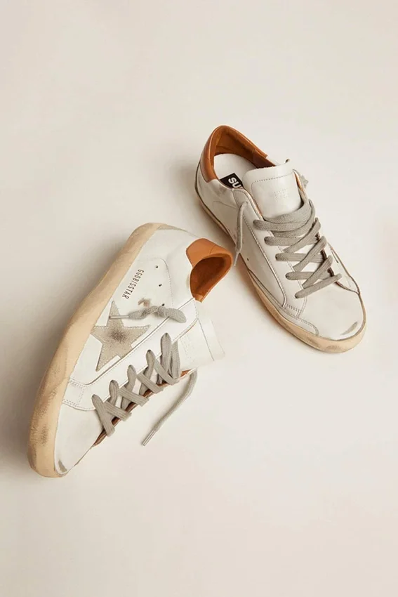 Męskie sneakersy Super-Star z zamszową gwiazdą i brązową wstawką na pięcie