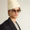 Okulary przeciwsłoneczne Jackie o kwadratowym kształcie z wzorem w szylkret