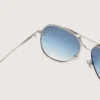 Okulary przeciwsłoneczne typu aviator marki Carter z niebieskimi soczewkami i kryształkami