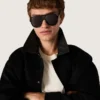 Okulary przeciwsłoneczne w stylu Aviator z czarną oprawką i soczewkami