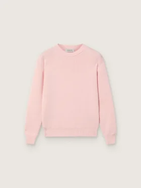 Różowy, prążkowany sweter Golden dla dzieci w stylu unisex z logo Golden na plecach