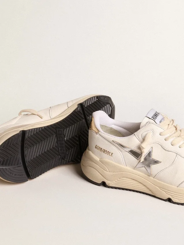 Running Sole z nappy ze srebrną gwiazdą i złotą skórzaną wstawką na pięcie