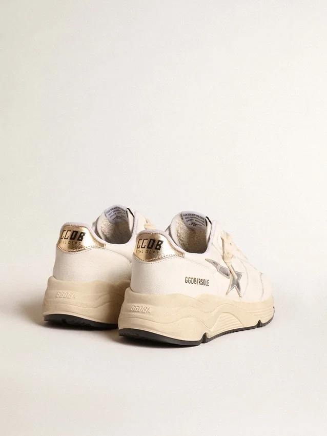 Running Sole z nappy ze srebrną gwiazdą i złotą skórzaną wstawką na pięcie