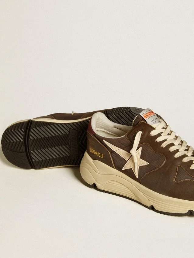 Running Sole z nylonu i skóry z gwiazdką z TPU oraz nakładką na piętę z nubuku
