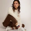 Sneakersy Stardan z białej skóry z efektem postarzenia
