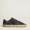 Sneakersy V-Star z dżinsu w kolorze granatowym z czarną skórzaną gwiazdą i czubkiem