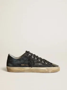 Sneakersy V-Star z dżinsu w kolorze granatowym z czarną skórzaną gwiazdą i czubkiem