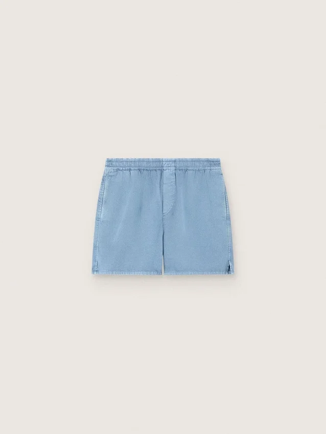 Spodenki unisex z jasnoniebieskiego bawełnianego twillu