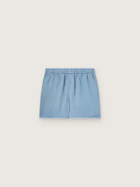 Spodenki unisex z jasnoniebieskiego bawełnianego twillu