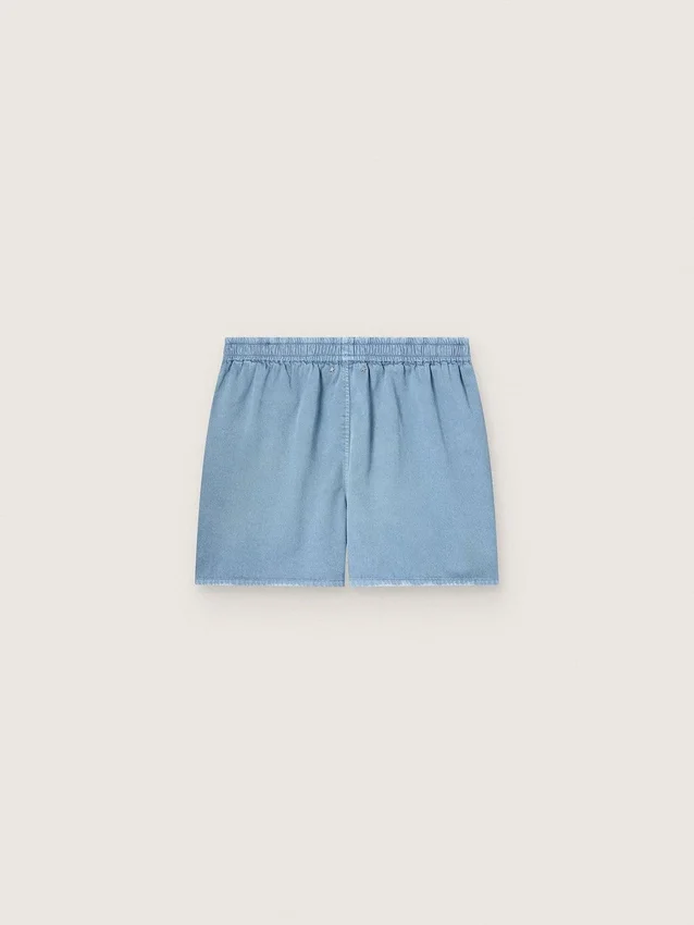 Spodenki unisex z jasnoniebieskiego bawełnianego twillu