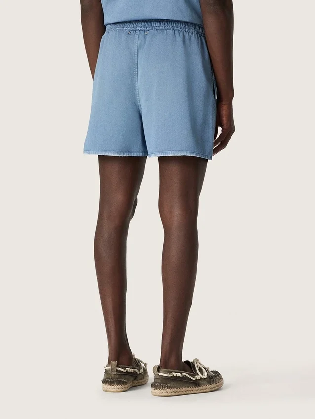 Spodenki unisex z jasnoniebieskiego bawełnianego twillu