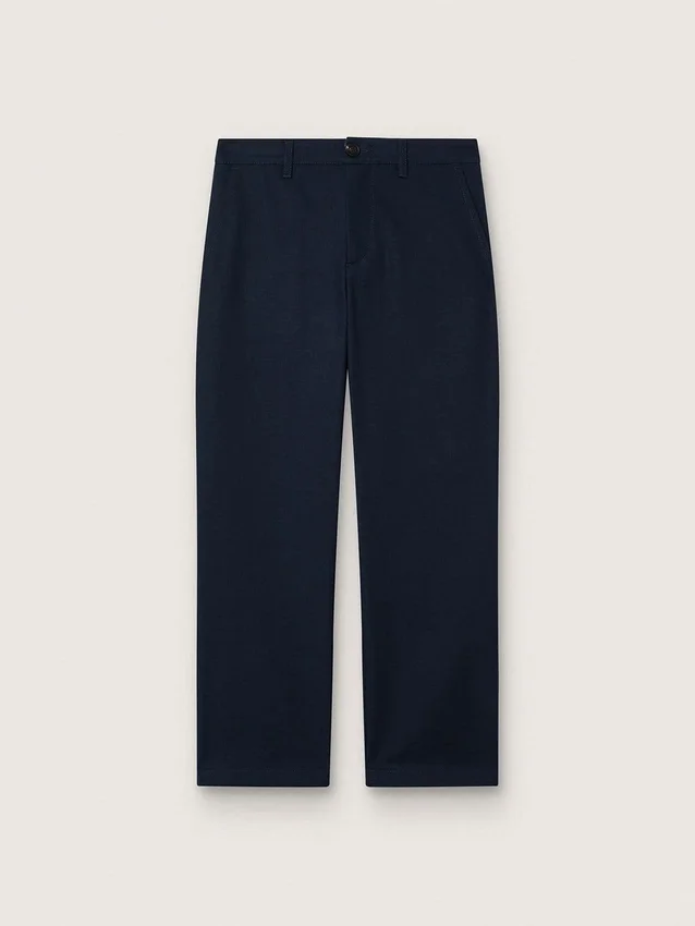 Spodnie chino Journey unisex z niebieskiego płótna bawełnianego z haftowanym logo