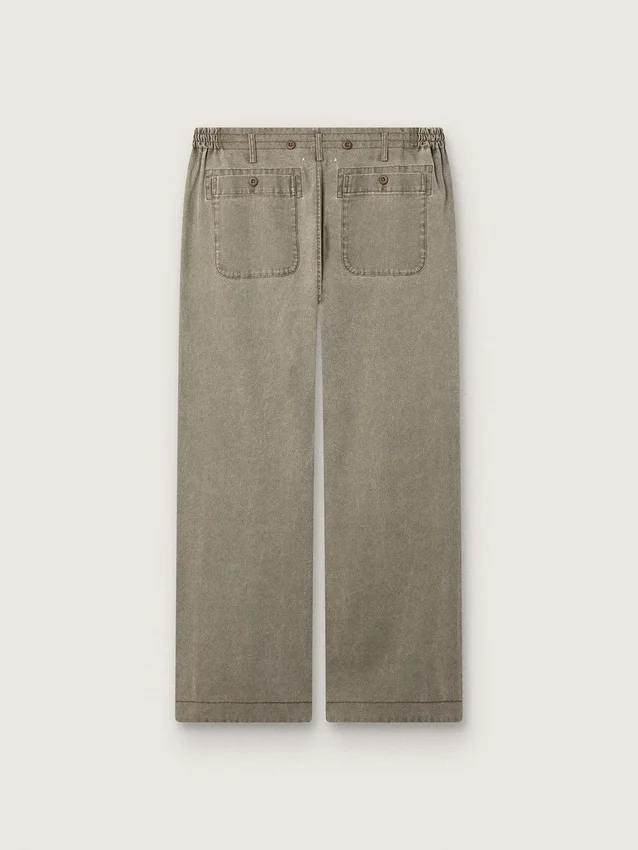 Spodnie unisex z szarego dżinsu ze sznurkiem i gwiazdą
