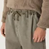 Spodnie unisex z szarego dżinsu ze sznurkiem i gwiazdą