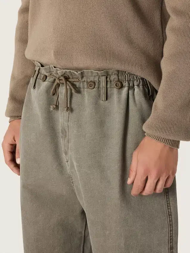 Spodnie unisex z szarego dżinsu ze sznurkiem i gwiazdą