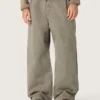 Spodnie unisex z szarego dżinsu ze sznurkiem i gwiazdą