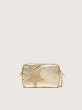 Star Bag „Mini” z platynowej skóry z gwiazdą Swarovskiego