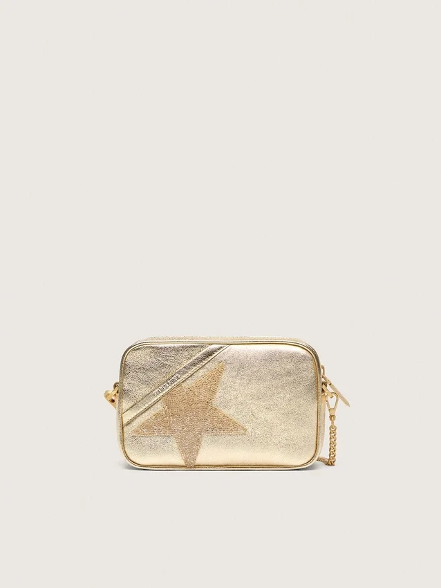 Star Bag „Mini” z platynowej skóry z gwiazdą Swarovskiego