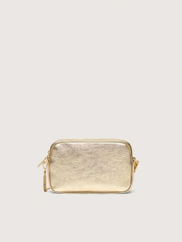 Star Bag „Mini” z platynowej skóry z gwiazdą Swarovskiego