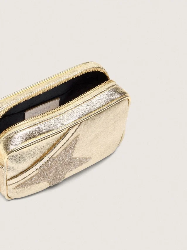 Star Bag „Mini” z platynowej skóry z gwiazdą Swarovskiego