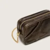 Star Bag „Mini” z postarzanej ciemnobrązowej skóry z gwiazdą w tym samym odcieniu