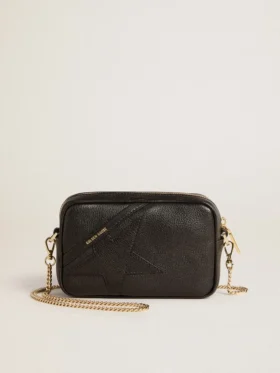 Star Bag z czarnej skóry z gwiazdą w tym samym odcieniu