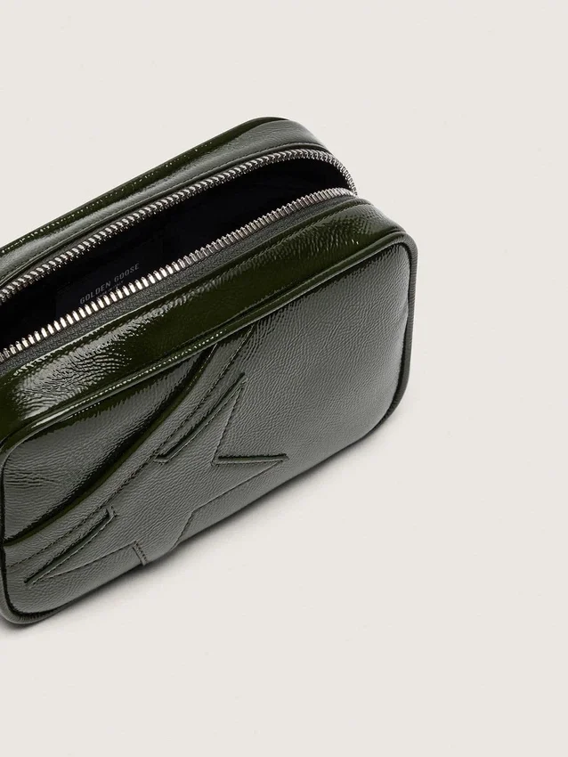 Star Bag z czarnej skóry z gwiazdą w tym samym odcieniu